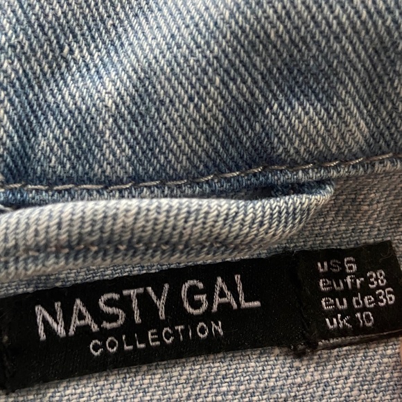Nasty Gal Blue Denim Jacket with Black Sequin Stars. US Size 6 - Picture 3 of 17